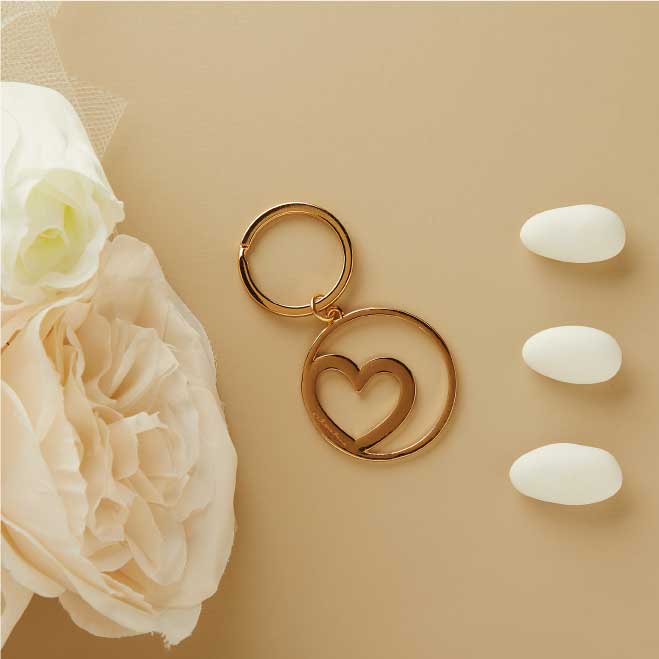 26709 - portachiavi grande cuore oro
