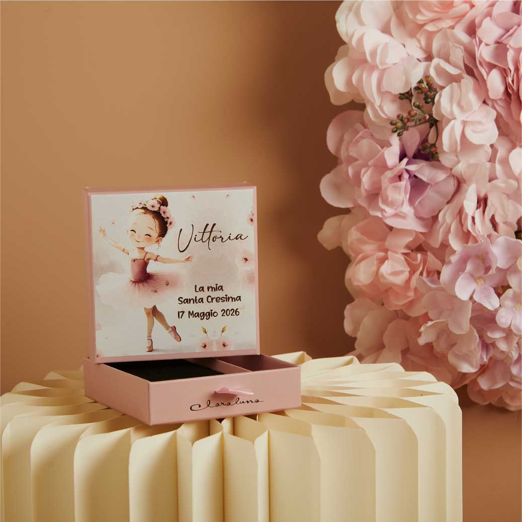 26336 - scatola confettata 10x10x3 ballerina personalizzabile minimo 10 pezzi