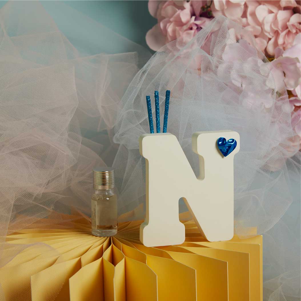 26297-N - diffusore lettera con cuore azzurro
