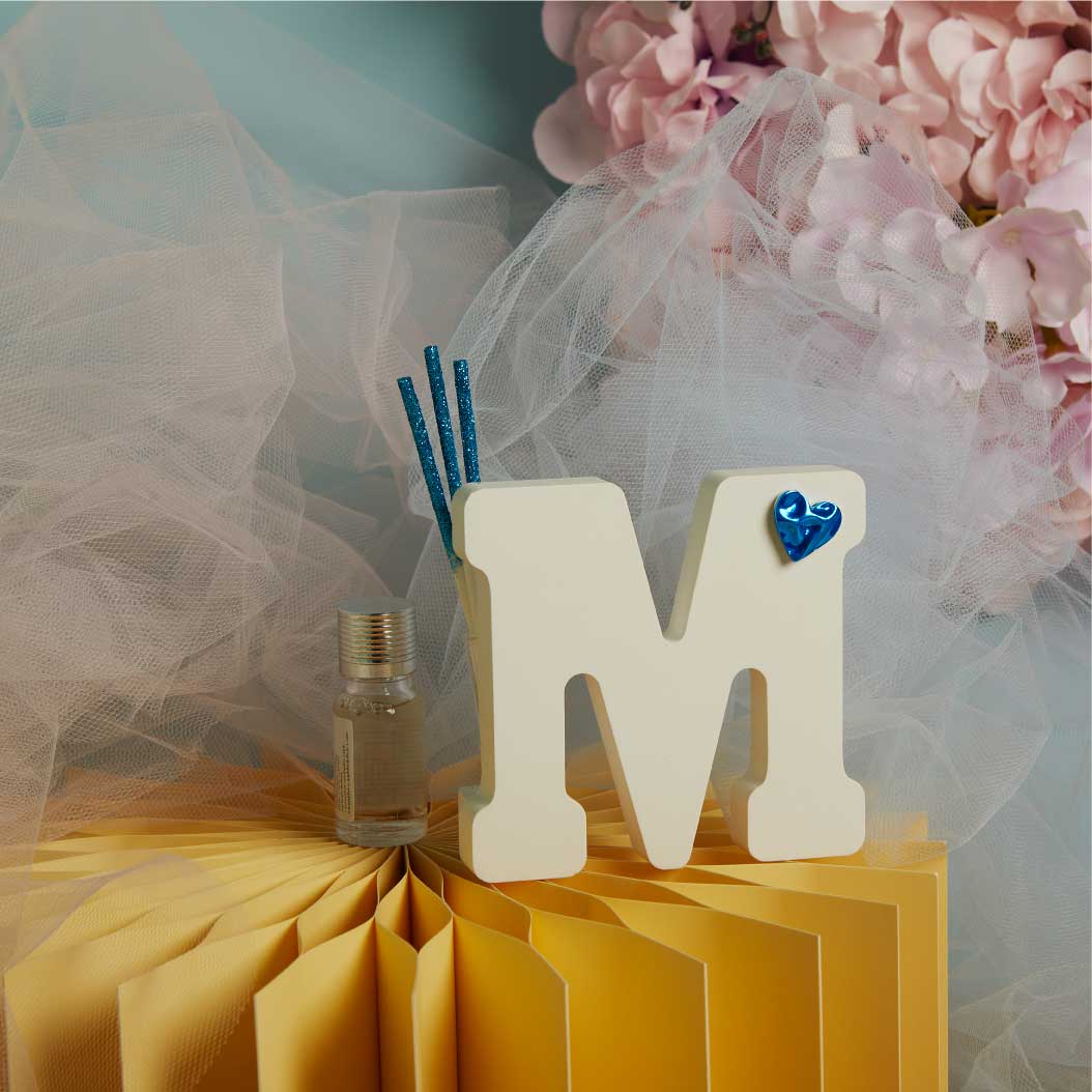 26297-M - diffusore lettera con cuore azzurro