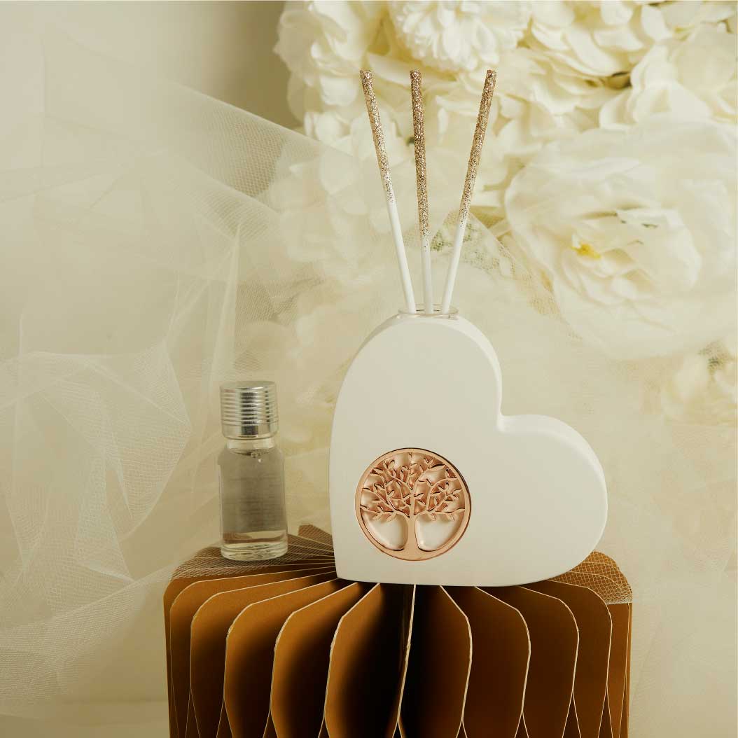 26274 - diffusore cuore con albero della vita oro rosa