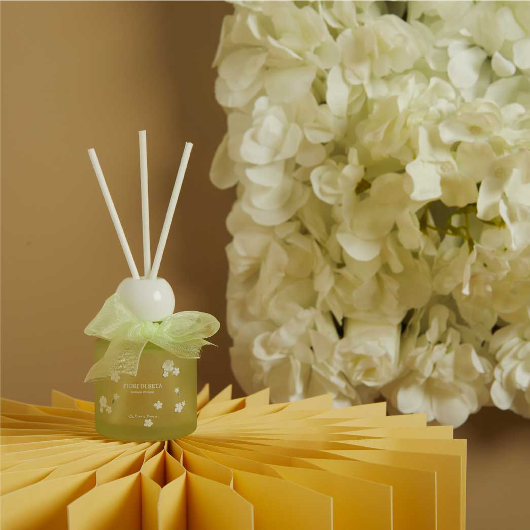 26243 - diffusore verde decoro fiori 50ml 5x7,5