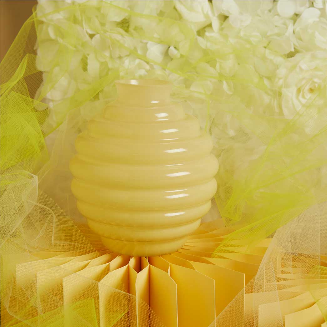 26165 - VASO TONDO PICCOLO GIALLO 14,5X16,5