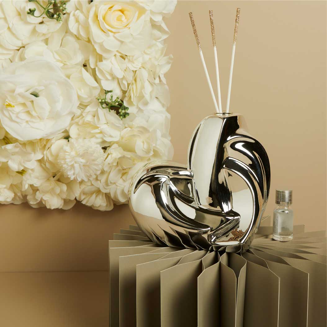 26138 - DIFFUSORE CUORE GRANDE SILVER 16,5X10X17