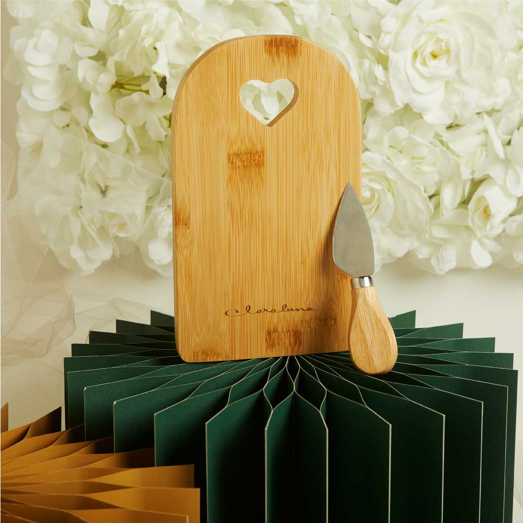 26054 - TAGLIERE BAMBOO PICCOLO CON COLTELLINO 20,5X12X1,2